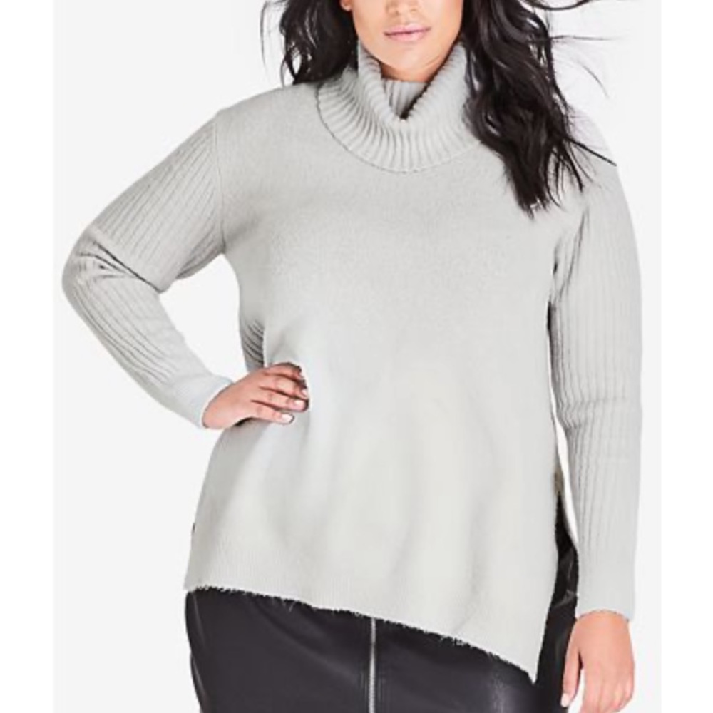City Chic Jumper Roll Neck Sweater - Picture 1 of 2